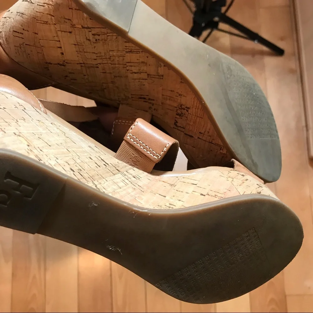 Franco Sarto Brown Leather Wedges 7.5 Falco Y2K